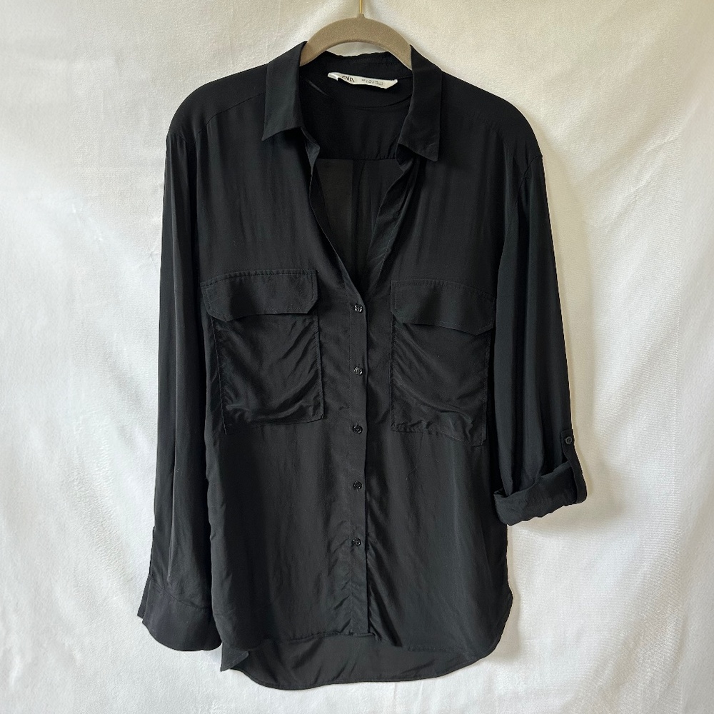 Zara Black Button Down Shirt